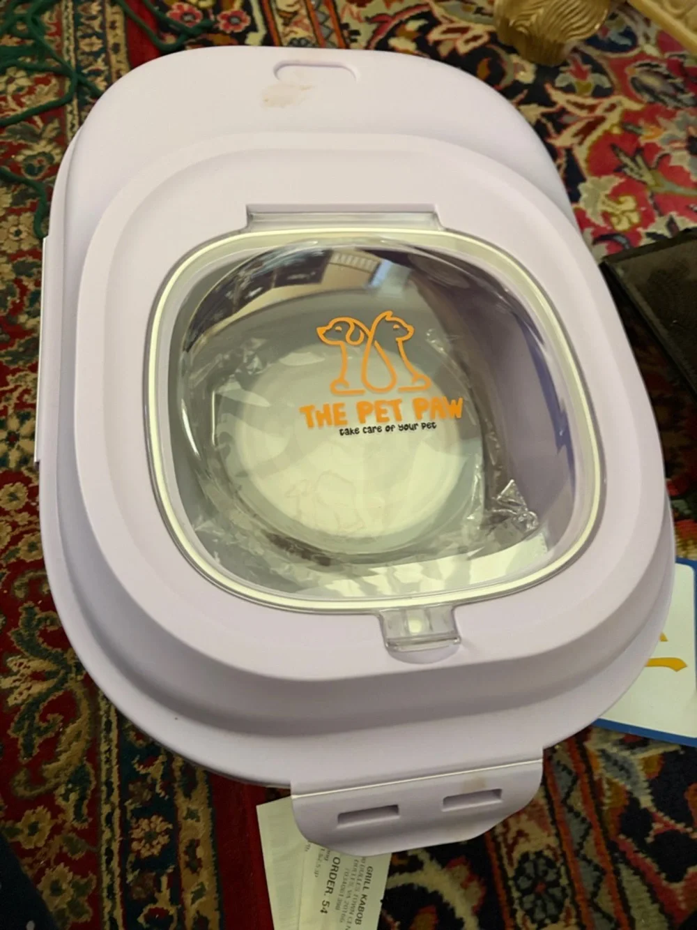 The Pet Paw Covered Pet Bowl in Light Purple